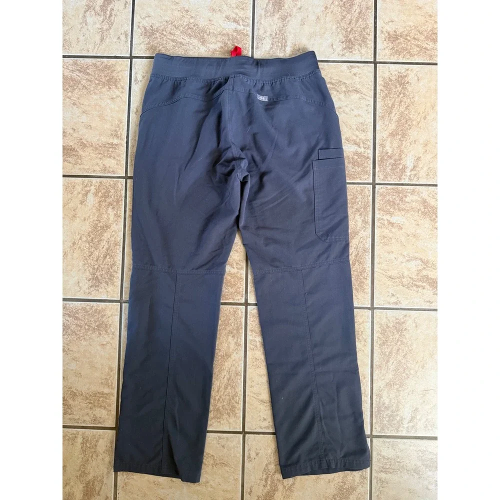 FIGS Technical Collection Charcoal Cargo Scrub Pants Mens Medium Red Drawstring